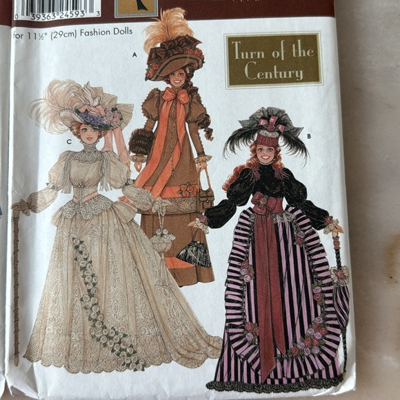 Simplicity 9521 9522 Museum Collection Fashion Clothing Doll 11.5 Dress Pattern - Picture 6 of 8